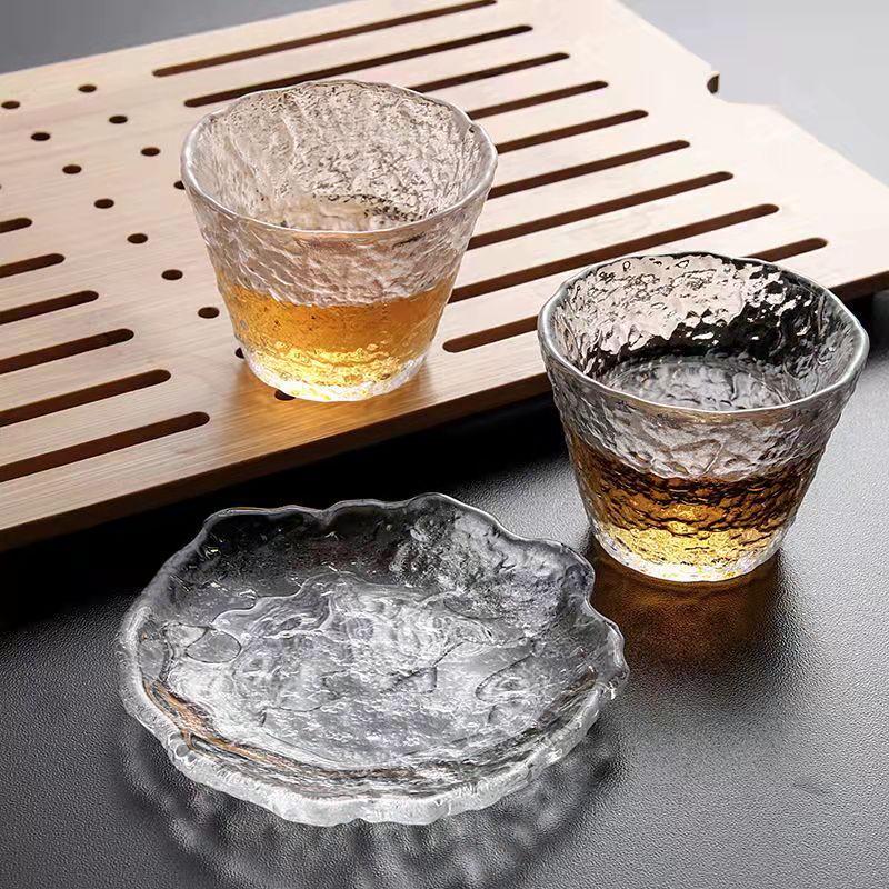 JIUMUQING Glass Kung Fu Tea Cups & Mats