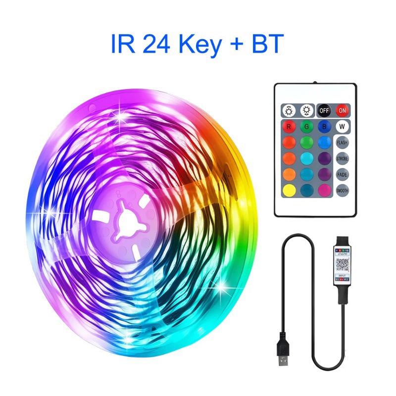 5V RGB Seven-Color LED Strip with 16 USB-Powered Self-Adhesive Lights for TV Background Atmosphere