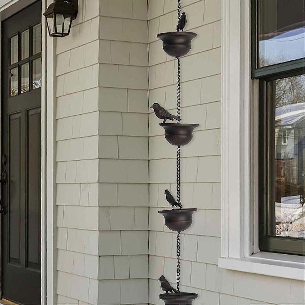 SeraphinaT Vintage Bird Rain Chain Drain gutters Decorated Rain Chain Garden Rain Steering