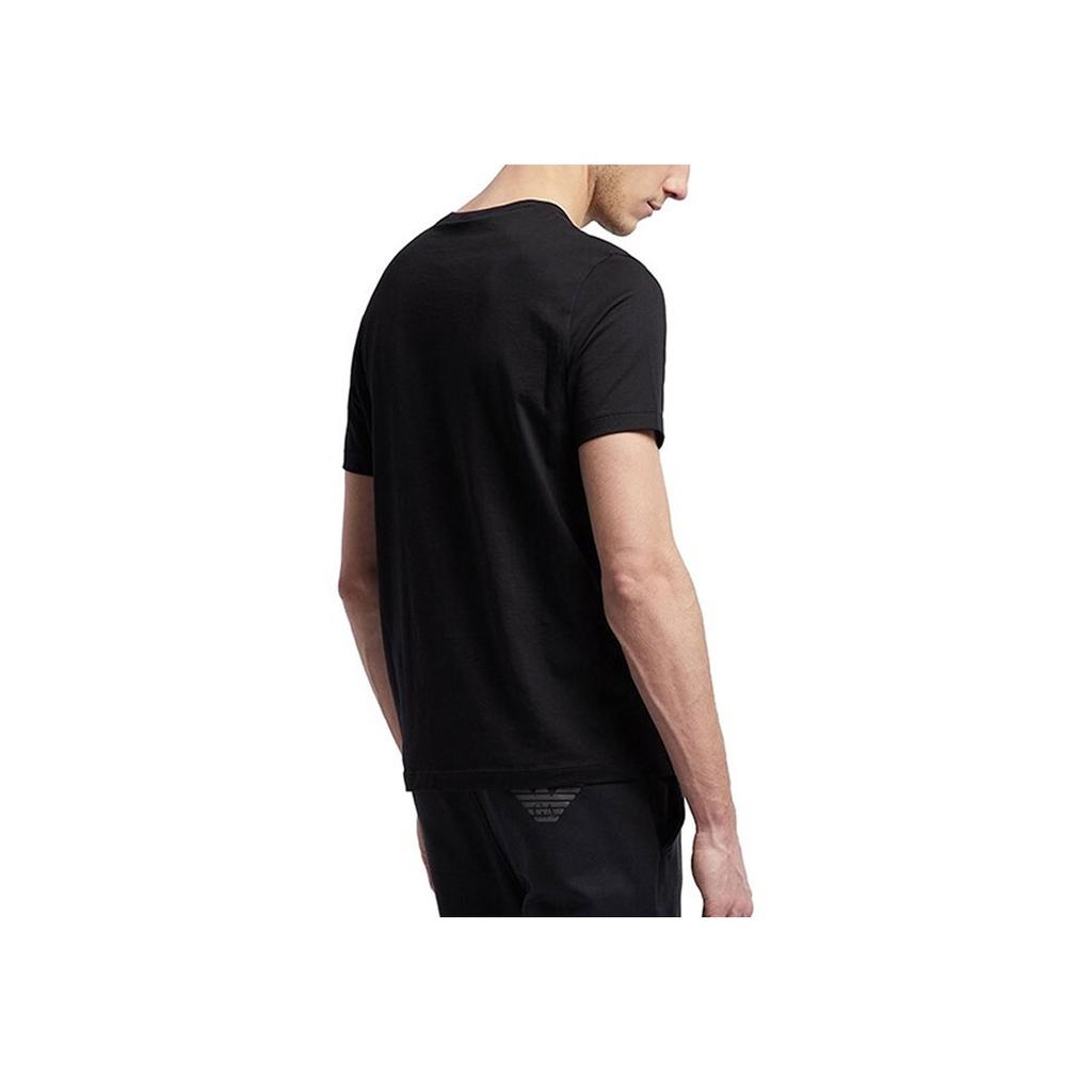 Emporio Armani Gold Letter Logo Short Sleeve T-Shirt Men tops Black 3G1TM4-1JHRZ-0999