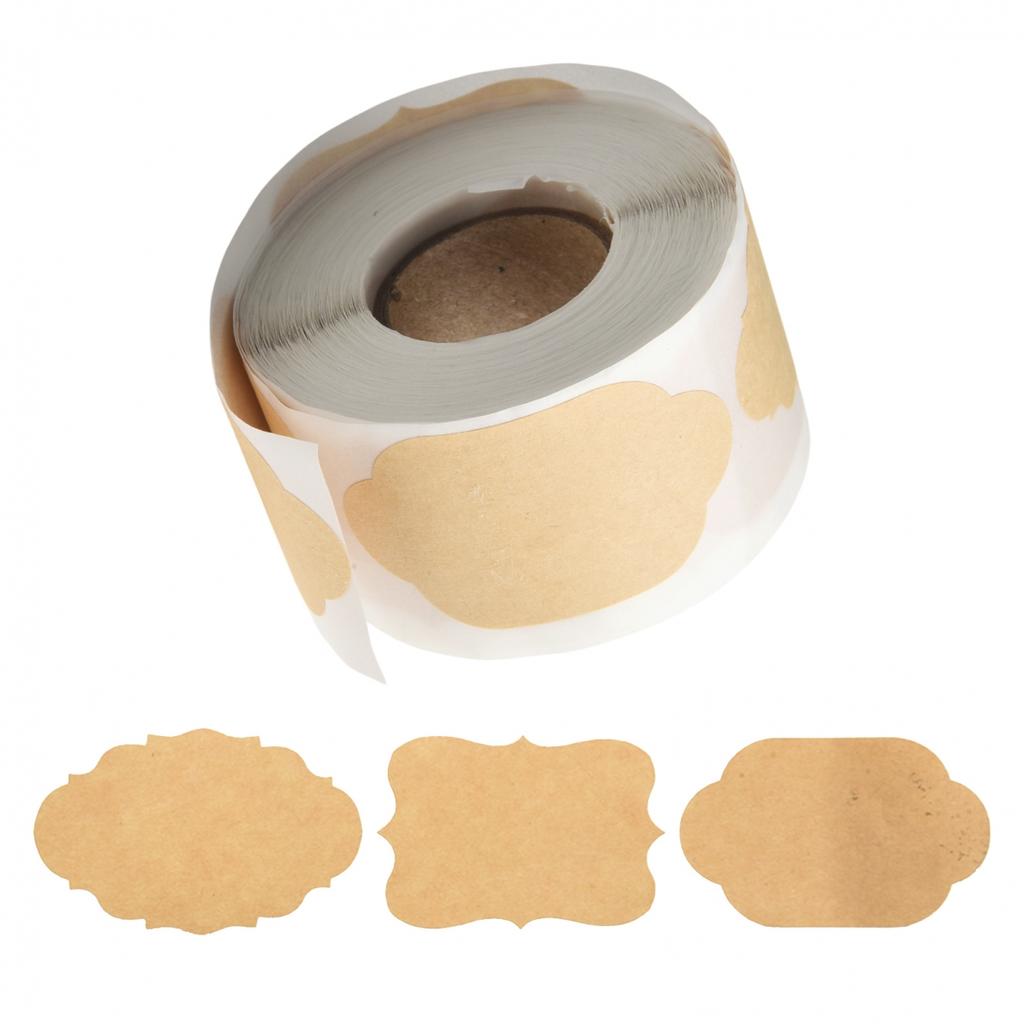 1.2x2inch Blank Kraft Paper Baking Seal Sticker Handmade