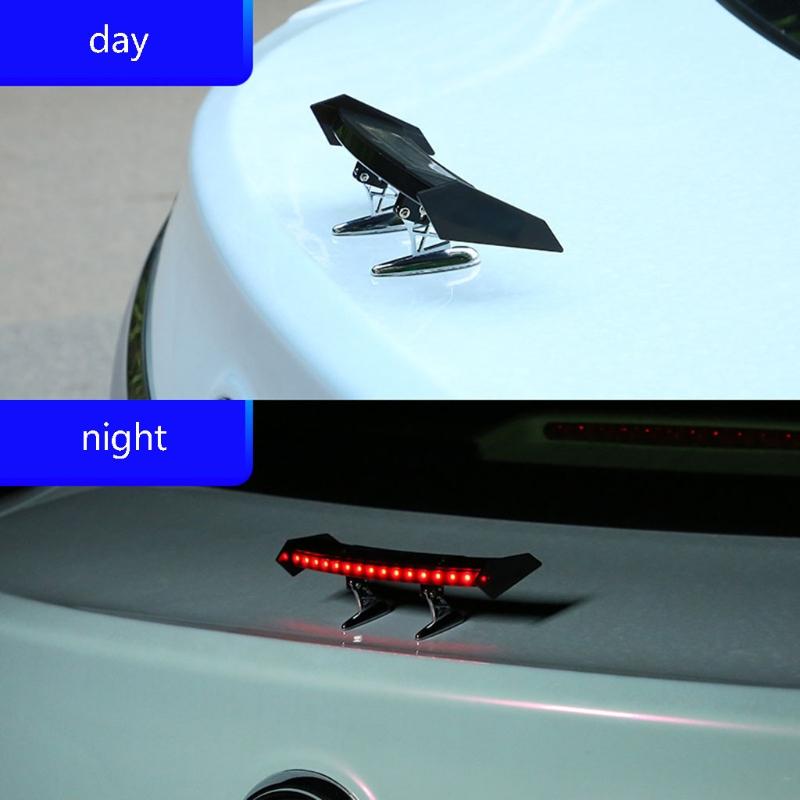 Adjustable Solar LED Rear Spoiler Wing Racing Flashing Lamp Air Deflector Decor
