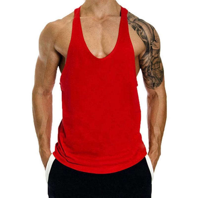 Men's Summer Y-Back Tank Top: Sporty, Thin Strap, Sleeveless Bodybuilding Shirt with Custom Logo, Loose Fit