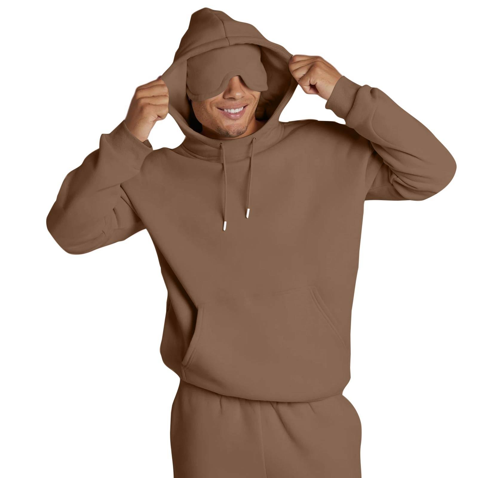 

Женская и мужская модная повседневная толстовка, свободный кардиган на молнии, толстовка с длинным рукавом и капюшоном L коричневый