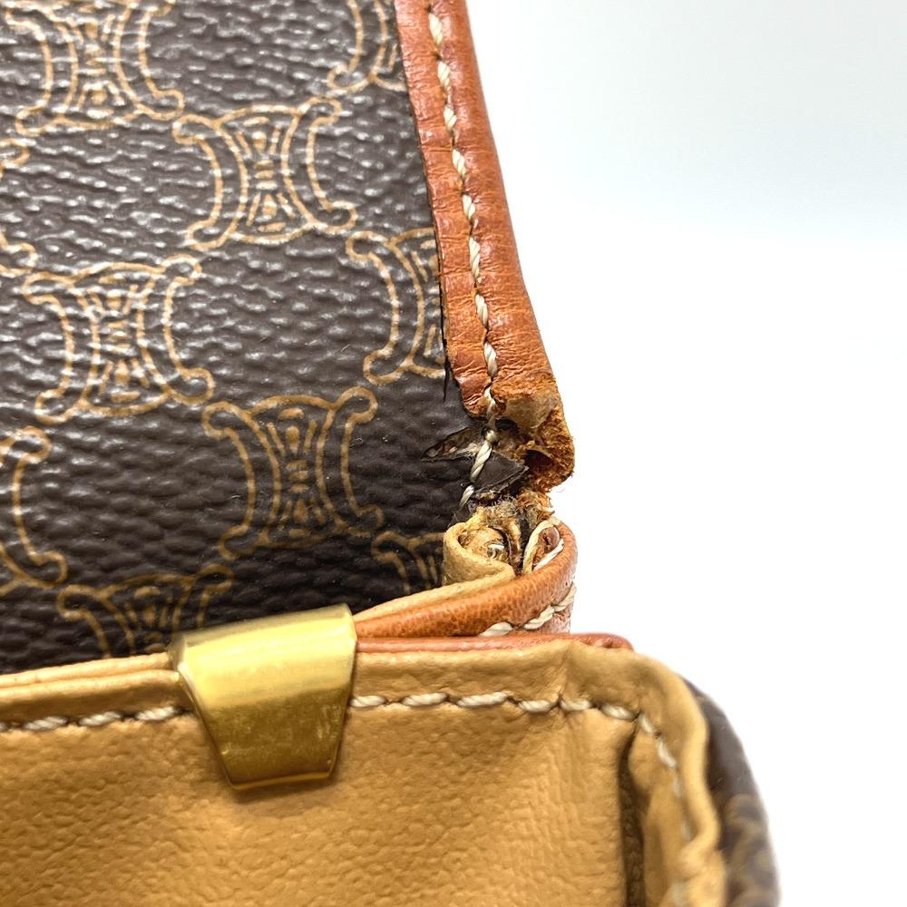 CELINE Macadam Crossbody Shoulder Bag PVC/Leather Brown/GoldHardware
