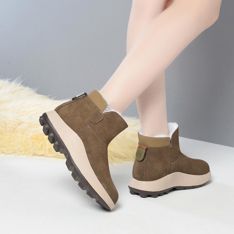Fashion AIYUQI Snow Boots Women Winter 2025 New Genuine Leather Women's Ankle Boots Australia Wool Warm Anti-slip Women's Booties