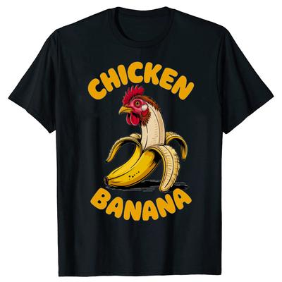 Zabawna Kura Banan Klasyczny Graficzny Koszulki 100% Bawełna Męskie Damskie Moda Codzienna Koszulka Luźna Oversize Streetwear Koszulka