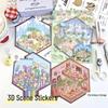 Handmade 3D Layered Children's Scenery Stickers for Bullet Journals