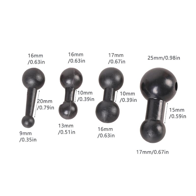 Multiple Size Ball Head Adapter Set Double Ball Adapter for Various Mounts Including Phone and Navigation Holders