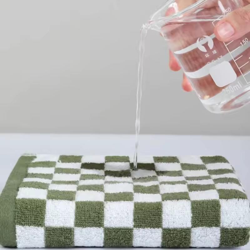 1/2PCS Multicolor Checkerboard Towel Combed Cotton Towel Soft Absorbent Kitchen Bathroom Hotel Soft Skin Friendly Cleaning Cloth