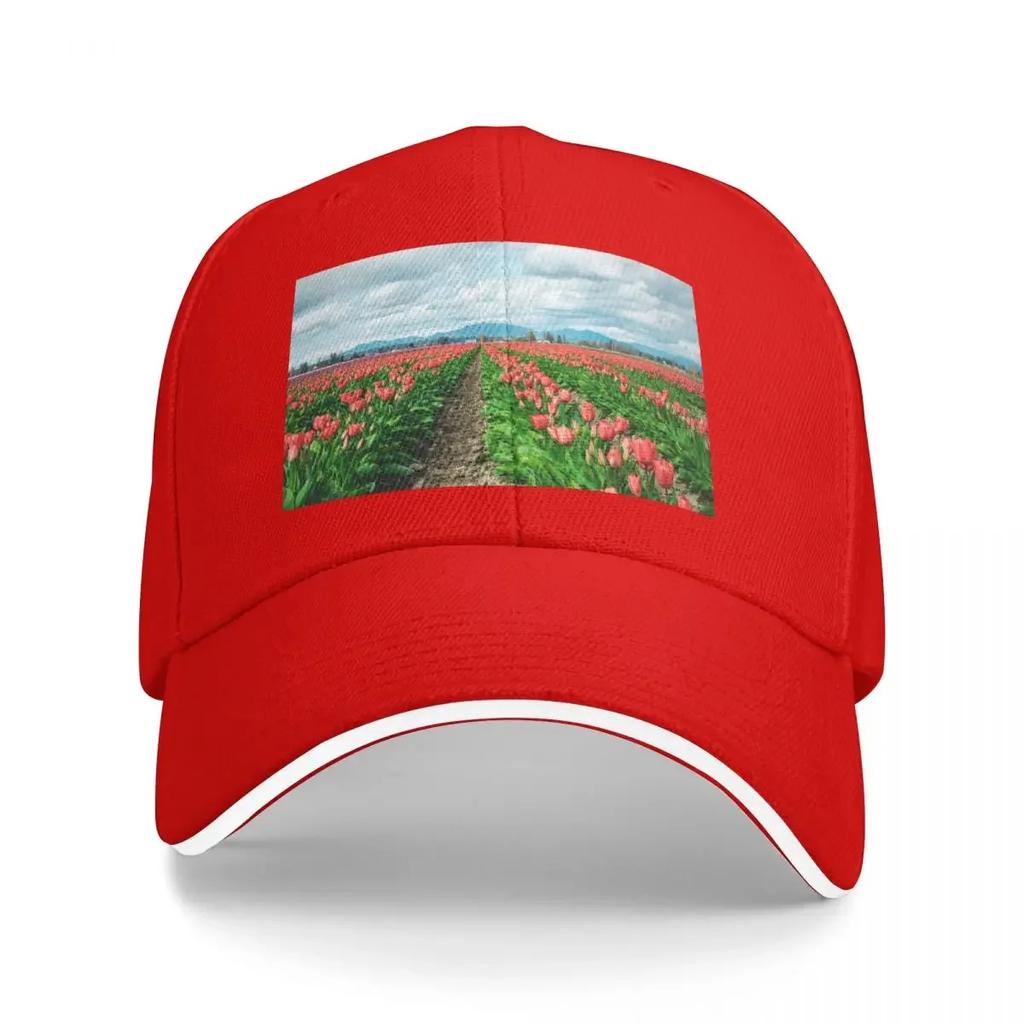 Field of Tulips Baseball Cap Rugby Cosplay Funny hats Uv Protection Solar Hat Womens Beach Outlet Unisexs