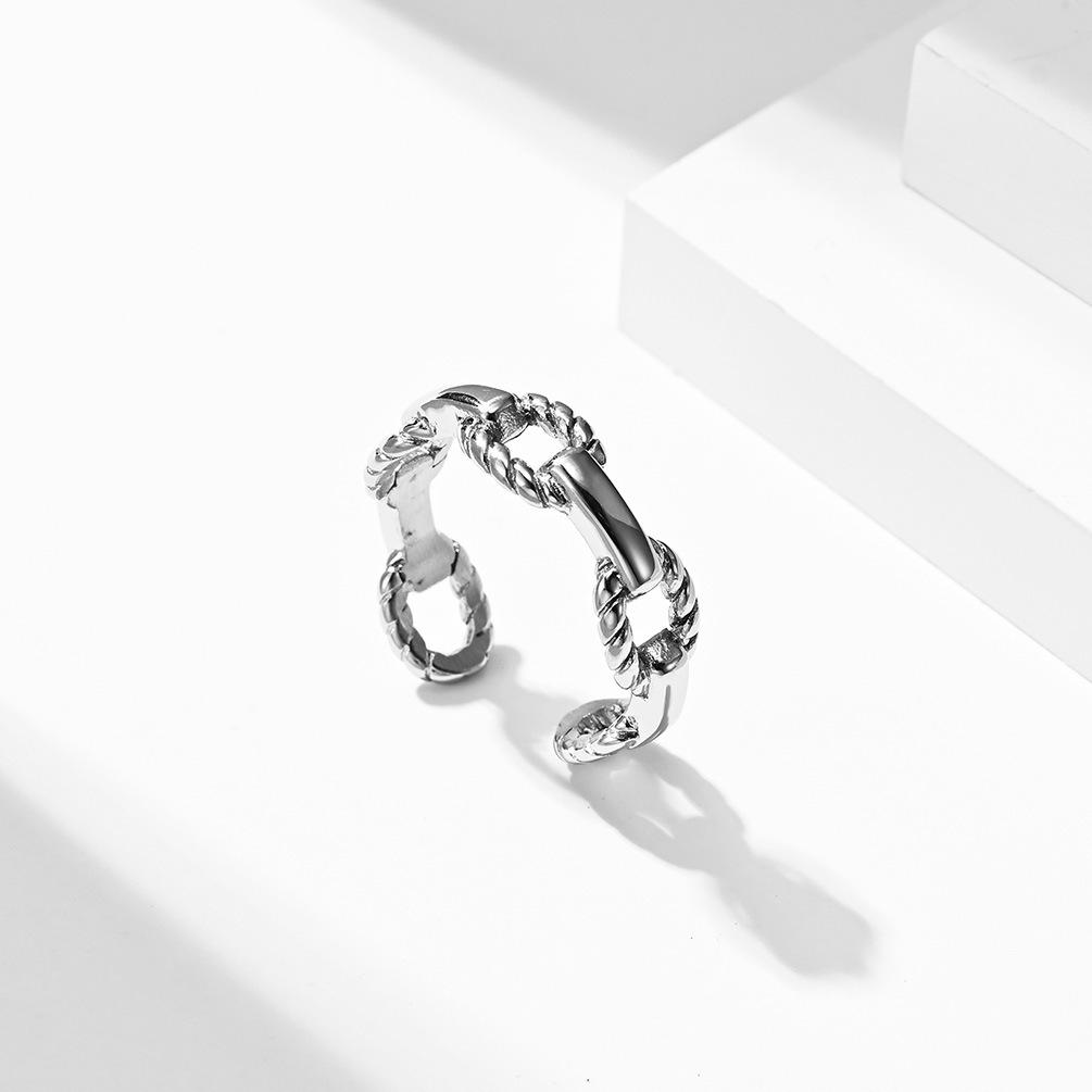 European and American Trendy Street Photos Personalized and Open Mouth Womens Rings Titanium Steel Plated Rings