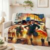 Top Gun Style Fighter Jet Pilot Poster Pattern Theme Flannel Blanket Skinfriendly Warm Throw Blanket For Living Room Office Nap Home Party Decor
