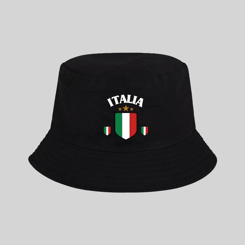 MLFO „ITALIA“ Rybářská čepice s potiskem vlajky Lehká, prodyšná, skládací Sportovní Klasický styl Unisex Dárek pro fanouška Itálie