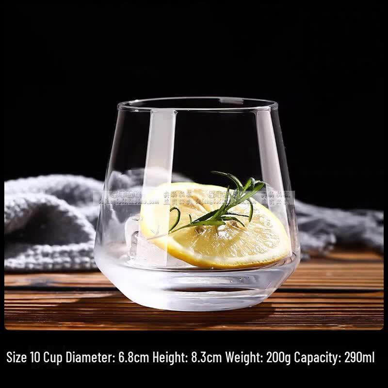 ZISIZ Oval Transparent Glass Drinking Cup