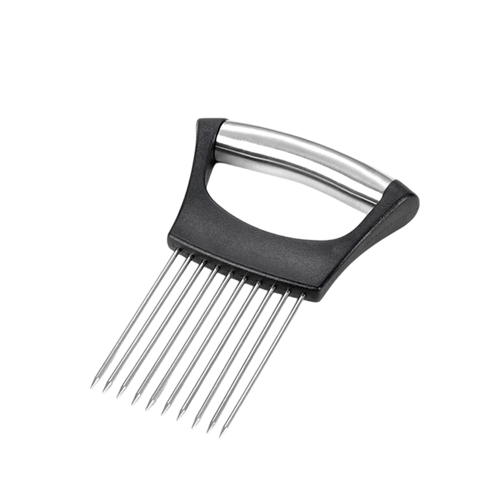 

Держатель-инструмент из нержавеющей стали, многофункциональная защита пальцев для овощей и фиксирующая вилка для домашней кухни One Size чёрный