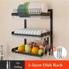 304 Plate Kitchen Dish Rack Stainless Steel Wall Mount Organizer Storage Holder Cutlery Cup Dish Drainer Drying Rack