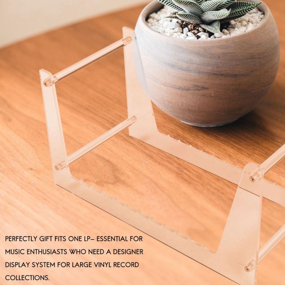Clear Vinyl Record Stand Multi-compartment Acrylic CD Album Display Rack  Office