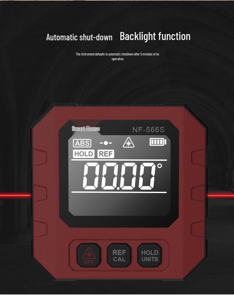Smart Mouse NF-566S High-Precision Digital Inclinometer & Laser Magnetic Level