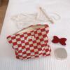 202 Elegant Grid Pattern Travel Toiletry Bag Cosmetic Carrying Bag Organizer Storage Pouch