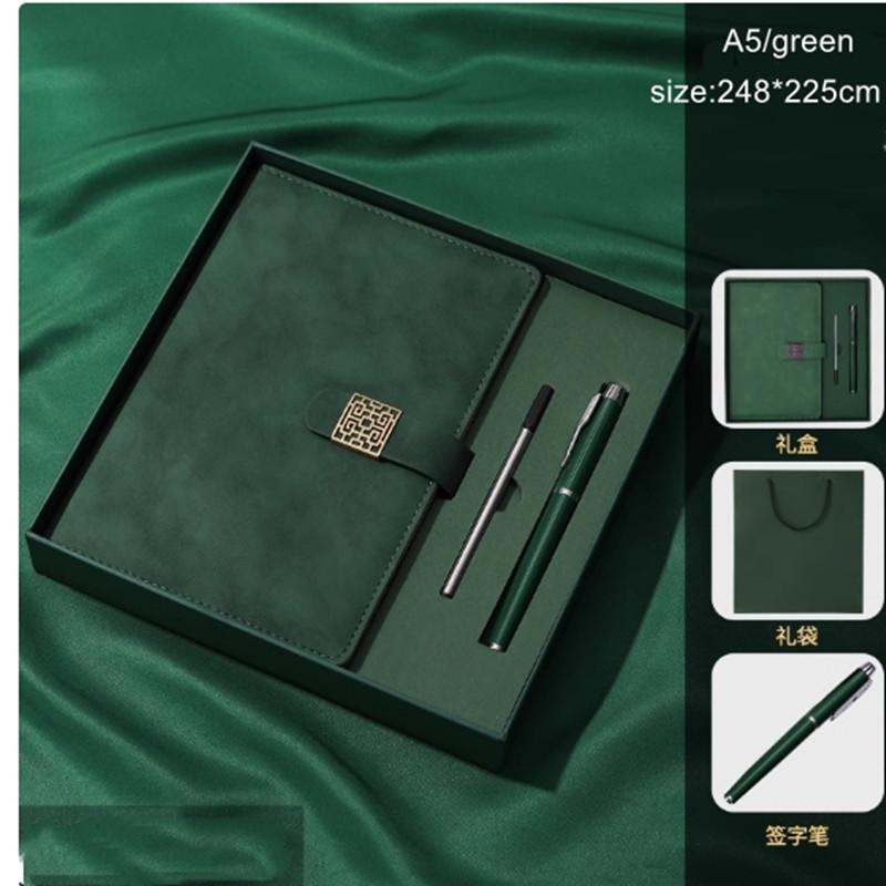 High Quality A5 Size PU Leather Business Notebook Custom Logo Printed Office Magnetic Pen Planner Paper Cover Gift Box Included