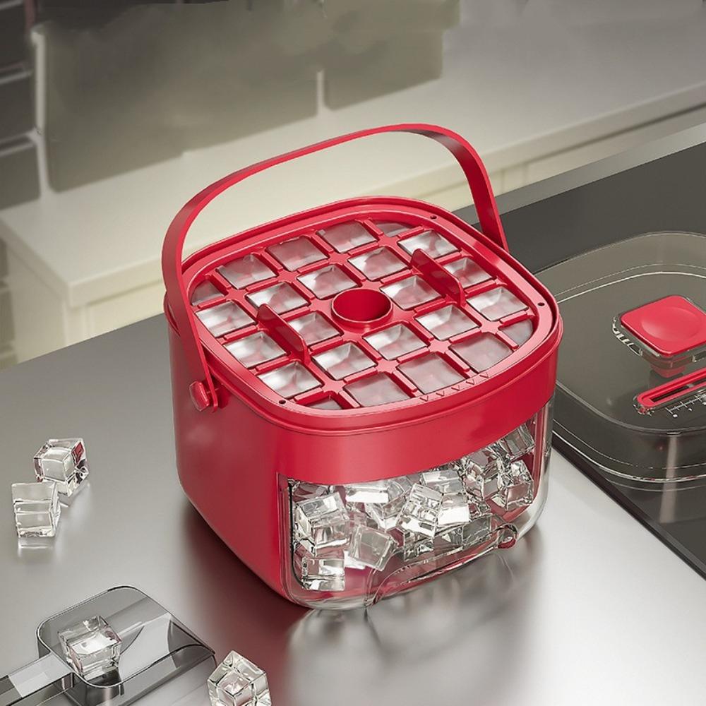 Square Ice Cube Machine Easy-press Lid Ice Cube Tray DIY Ice Cube Mold  Coffee