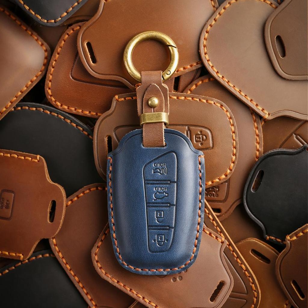 [Hyundai] Car Key Cover Car Key Case Cowhide Handmade Suitable for Shengda/ix45/Grui