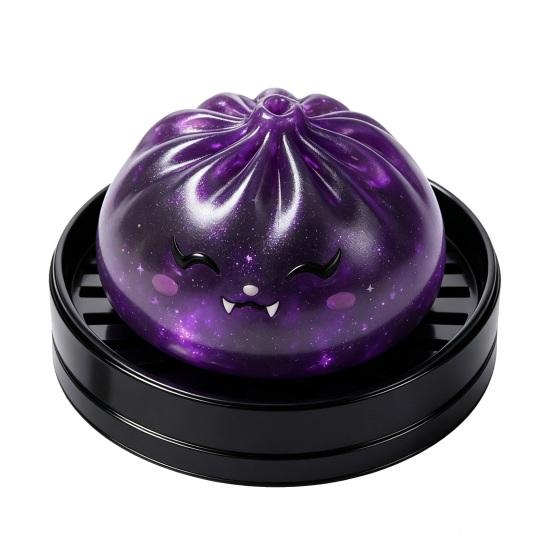 Soft Squeeze Toys Halloween Stress Relief Dumpling Toy with Steamer Glitter Ball Fidget Toy Anxiety Relieving Steamed Bun for Holiday Gift
