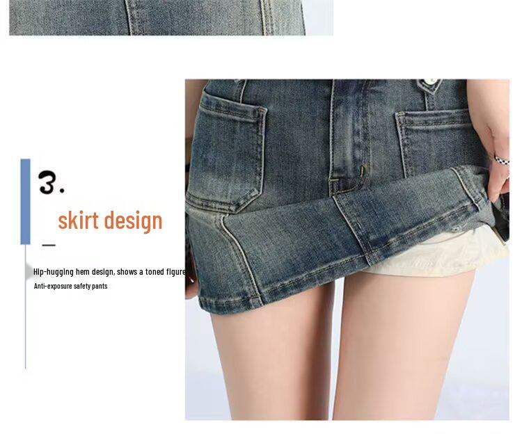 American Retro High Waist Denim Pencil Skirt - Plus Size, Summer A-line, Hip-Hugging, for Women