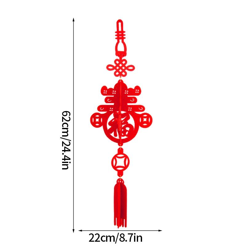 Red Chinese Lanterns Spring Festival Paper/Felt Lantern Chinese New Year Decorations Door Wall Decor Wedding Party Supplies