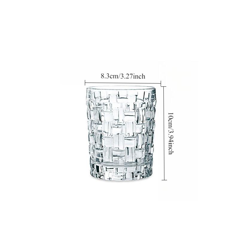 330ml/410ml Rattan Patterned Relief Glass Cup Coffee Cup Juice Beverage Mugs Creative Woven Pattern Wine Glass Cold Drink Mug