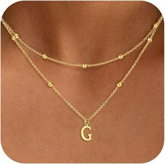 Exquisite 14K Gold Plated Copper Initial Pendant Necklace - Personalized and Fashionable Jewelry
