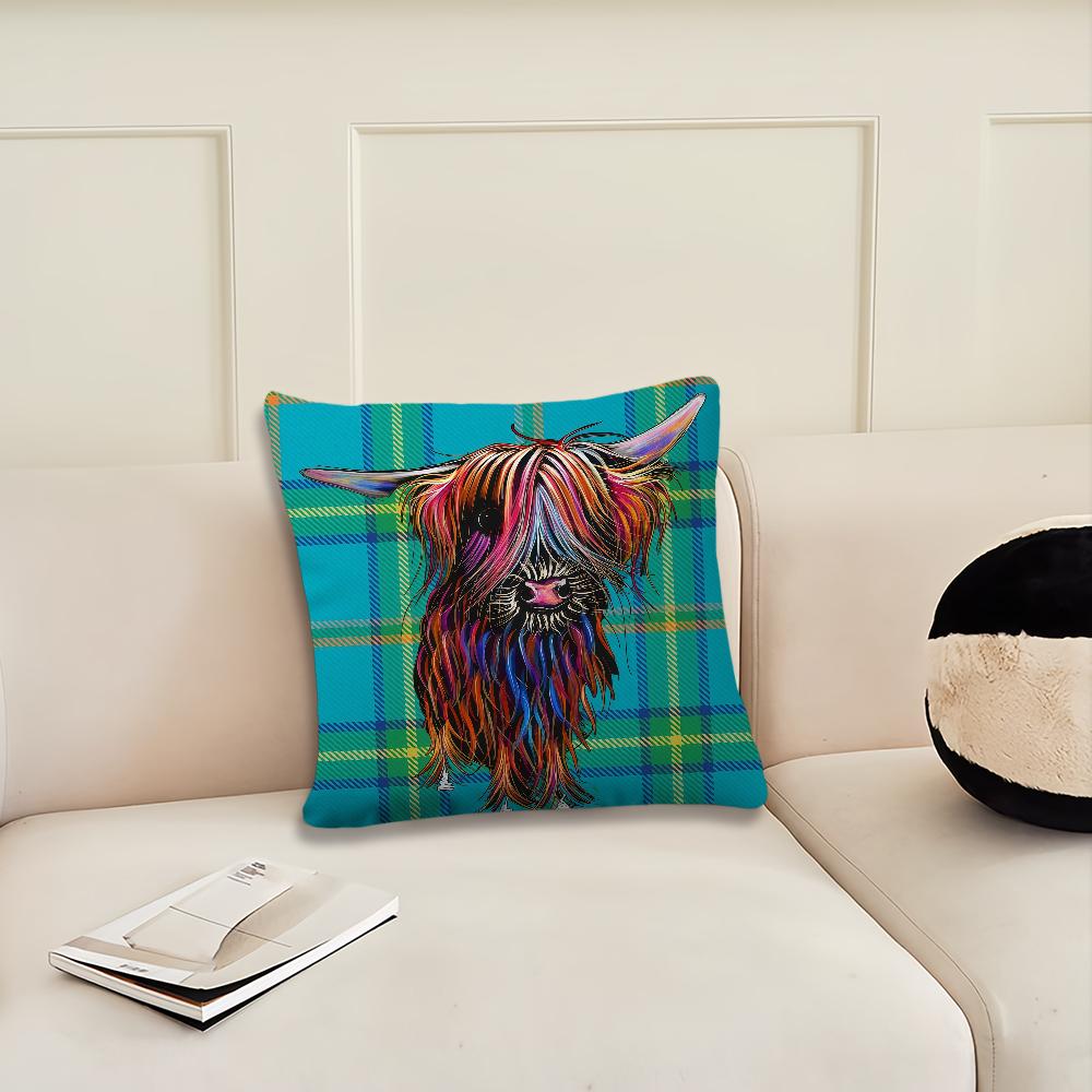 Funny Highland Cow cushion cover Pillow Cover Decoration Room Home Sofa living Office Car Nordic Simplicity