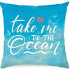 Summer Hot Style Ocean Style Pillow Beach Shell Pattern Blue Pillow Case Home Sofa Pillow Case Cushion Cover