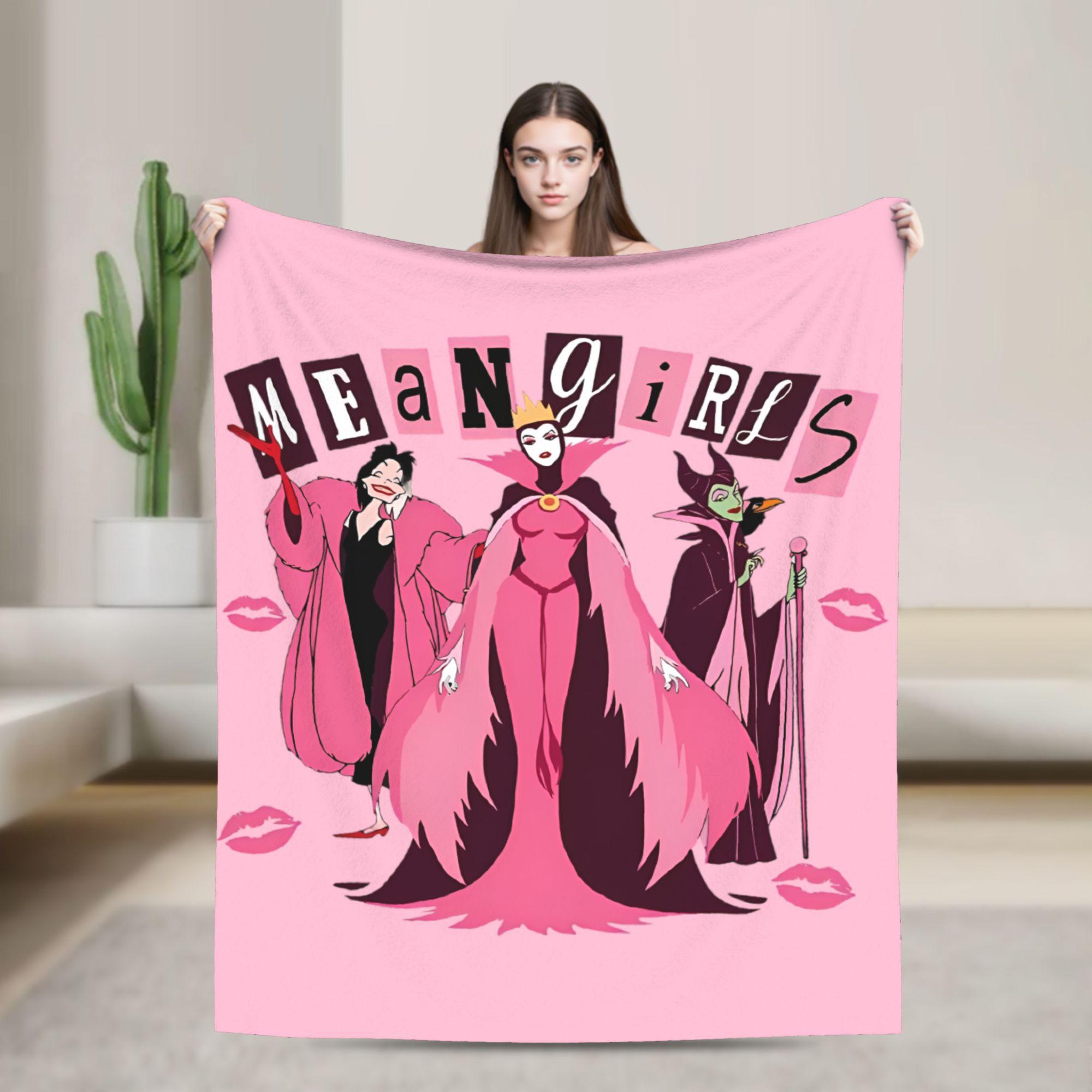 

Villains Bad Witches Club Blanket Cover Coral Fleece Evil Queen Ursula Maleficent Ultra-Soft Throw Blankets Couch Rug Piece 30x40in
