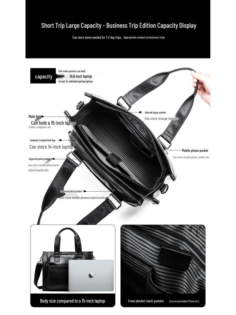 Men's Premium Leather Crossbody Briefcase & Laptop Shoulder Bag