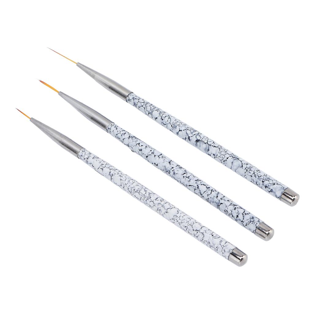 Ensemble de 3 Pinceaux Liner Professionnels pour Nail Art Pinceaux pour Peinture et Dessin d'Ongles Ensemble Outils de Manucure