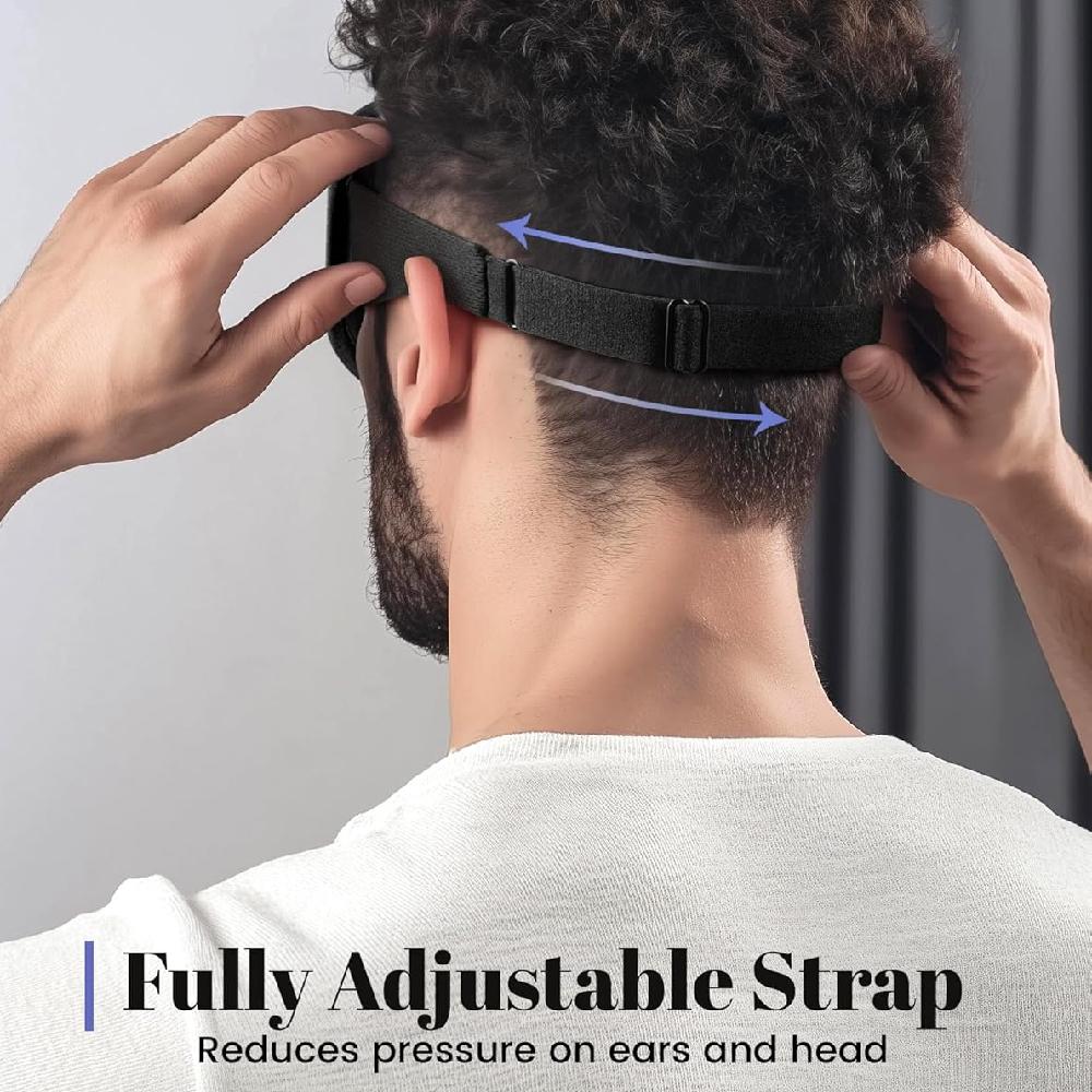 1pcs 3D Contoured Sleep Mask,Light Blocking Zero Pressure Eye Mask with Adjustable Strap for Men Women,Ideal for Sleep,Travel