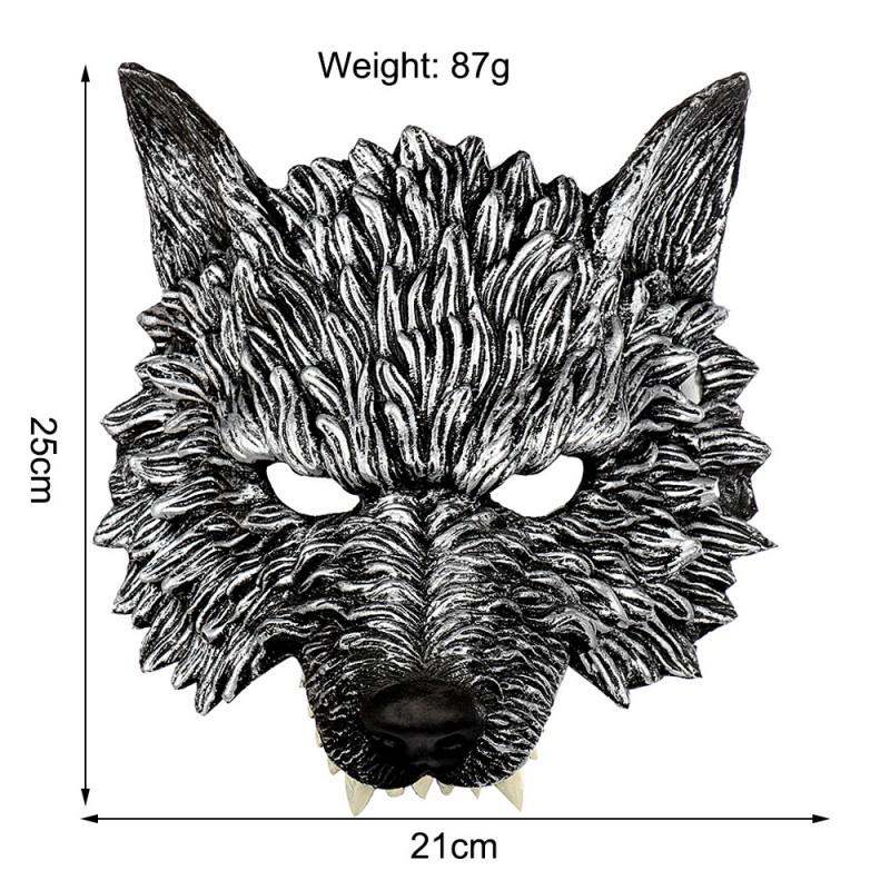 Soft Foam 3D Realistic Wolf Mask Halloween Costume Party Cosplay Role Play Prop