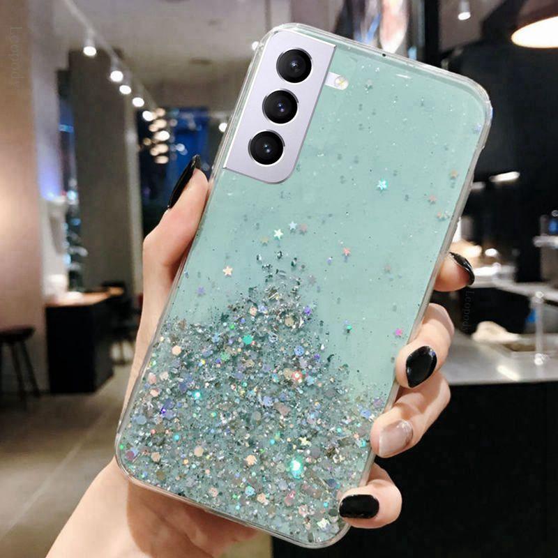 

Роскошный блестящий чехол для телефона SAMSUNG S21 FE PLUS Ultra S 21 G991 G996 G998 задняя крышка для Galaxy S21PLUS S21 Fan Edition For Samsung G991N зелёный
