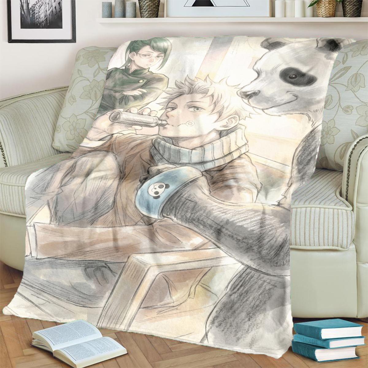 

Warm Jujutsu Kaisen Flannel Throw Blanket for Bedrooms, Sofas, Beds, Chairs, Picnics, Travel 75x90cm