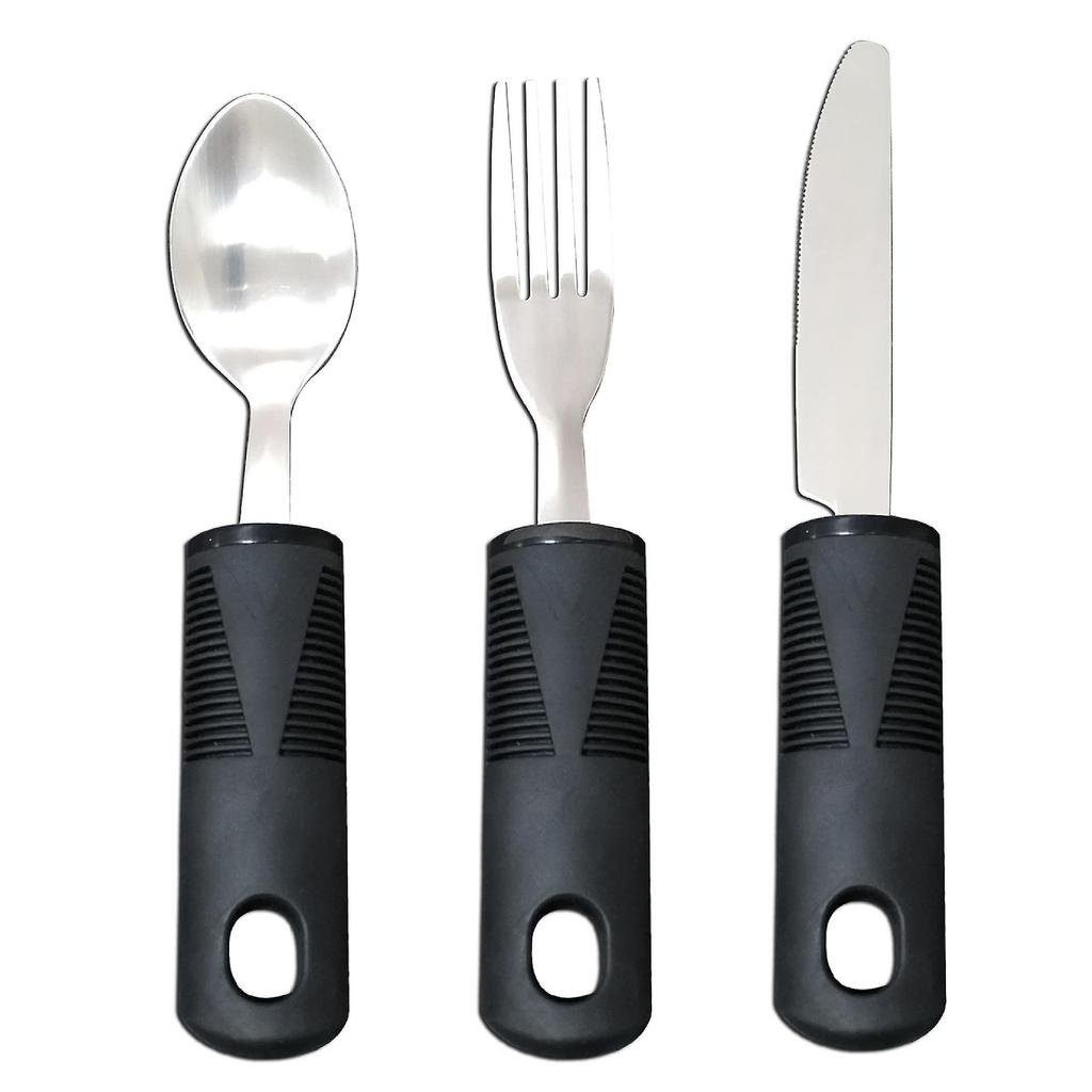 Utensils 5-Piece Set - Weighted Utensils for Hand Tremors, Elderly, Stainless Steel Fork, Knife, Spoon Silverware Set