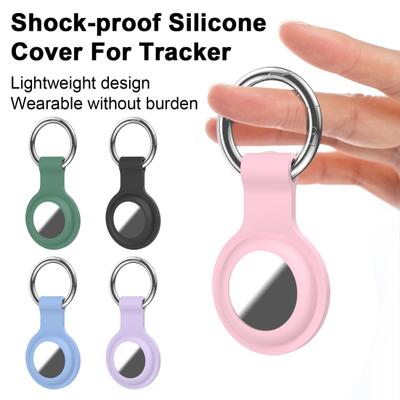 Tracker Silicone Protective Cover Shockproof Waterproof Perfect Fit Easy Installation Anti-lost Keychain Holder Protective Cover for AirTag