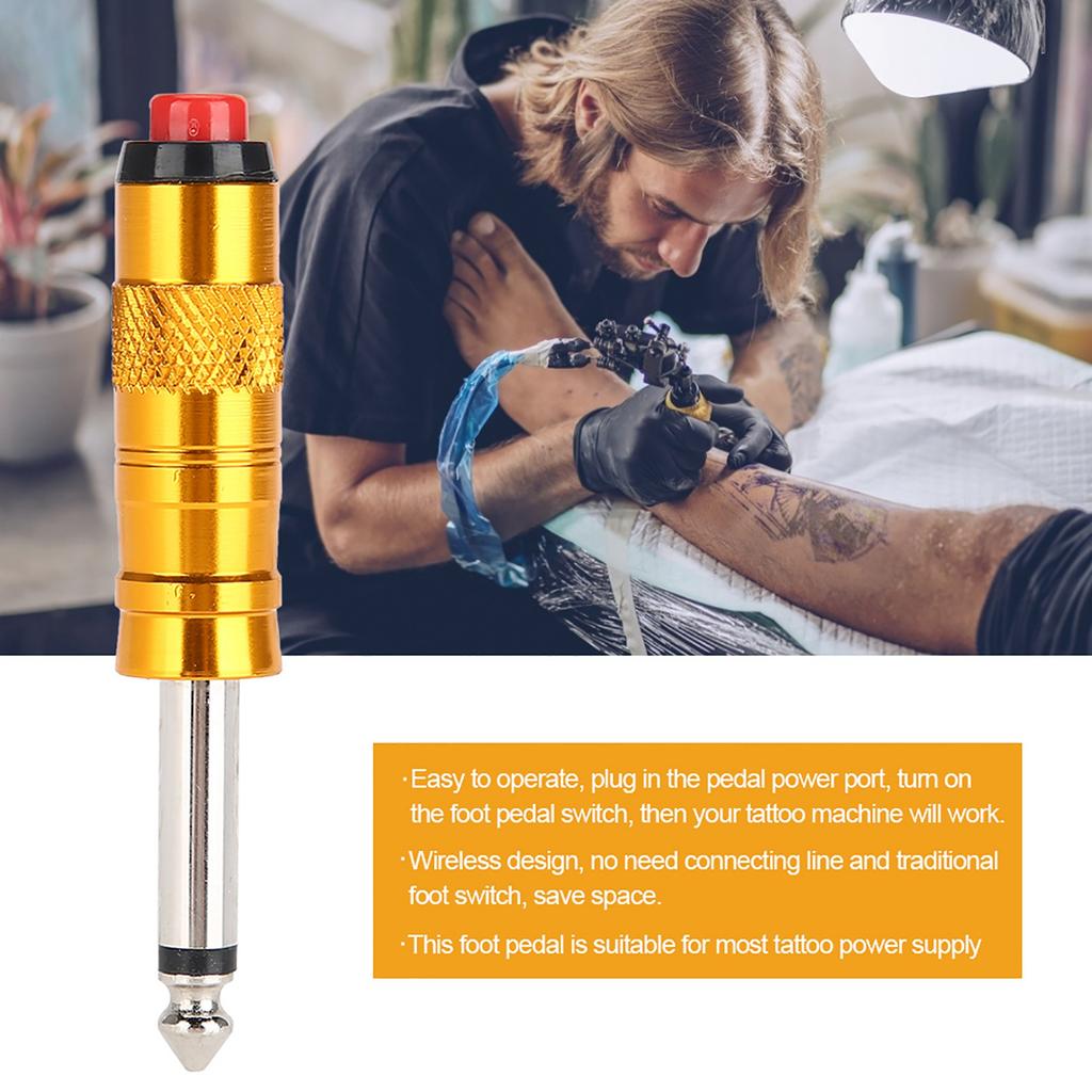 Wireless Tattoo Foot Pedal Controller Intelligent Foot for Tattoo Machine(Gold)