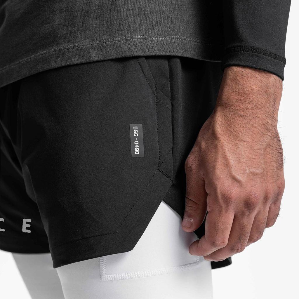 Pantalones Cortos de Verano 2 en 1 de Secado Rápido para Hombre Gimnasio Fitness Running Bodybuilding Jogging Pantalones Cortos Casuales Entrenamiento Baloncesto Masculino