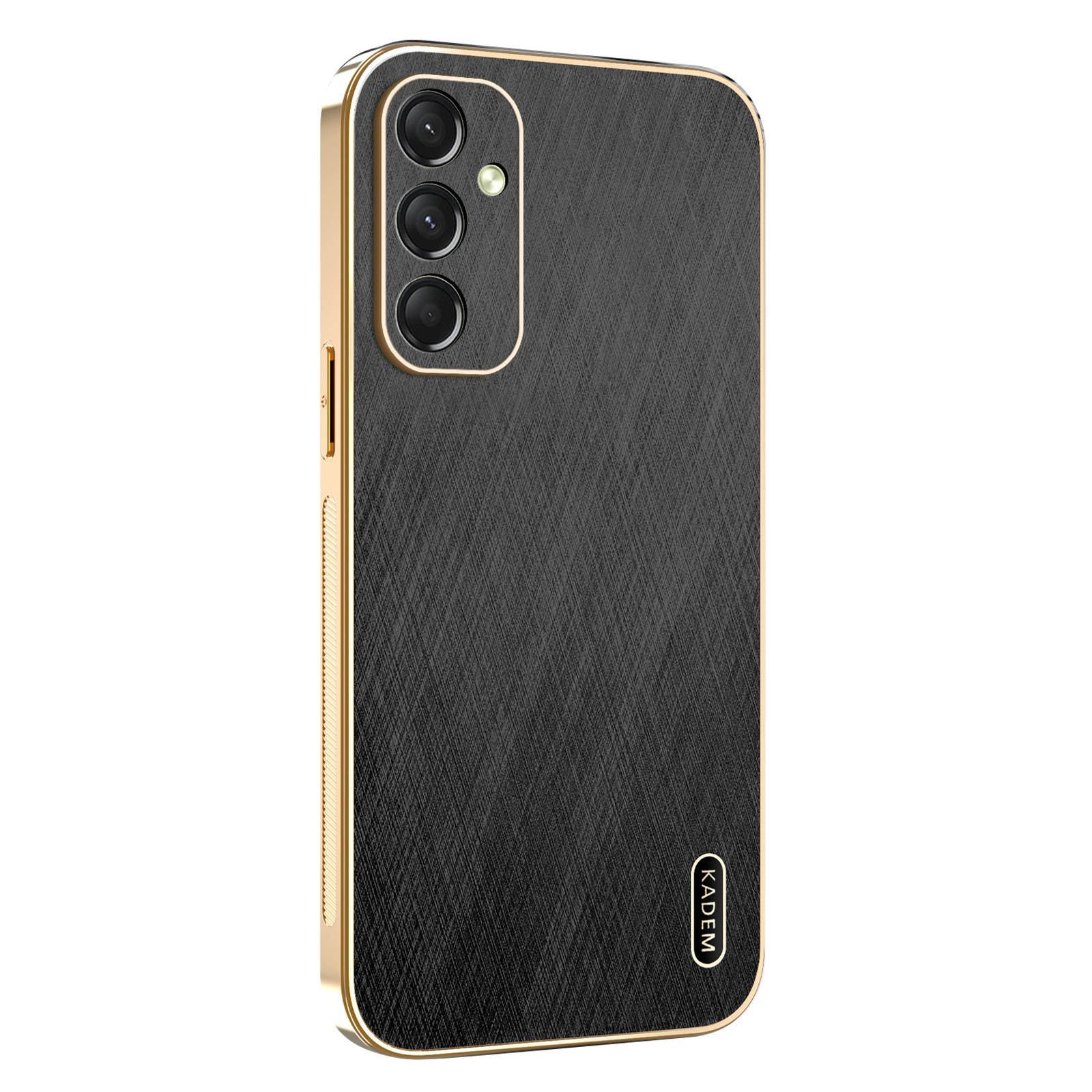 

KADEM Чехол для Samsung Galaxy A17 Гальваническое покрытие Шелковистая текстура ПУ+ТПУ Задняя крышка для телефона Black