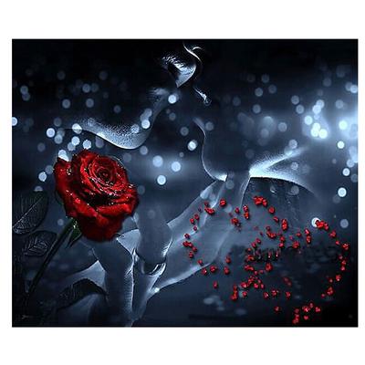 5D fai da te diamante ricamo amante bacio rosa pittura diamante astratto punto croce