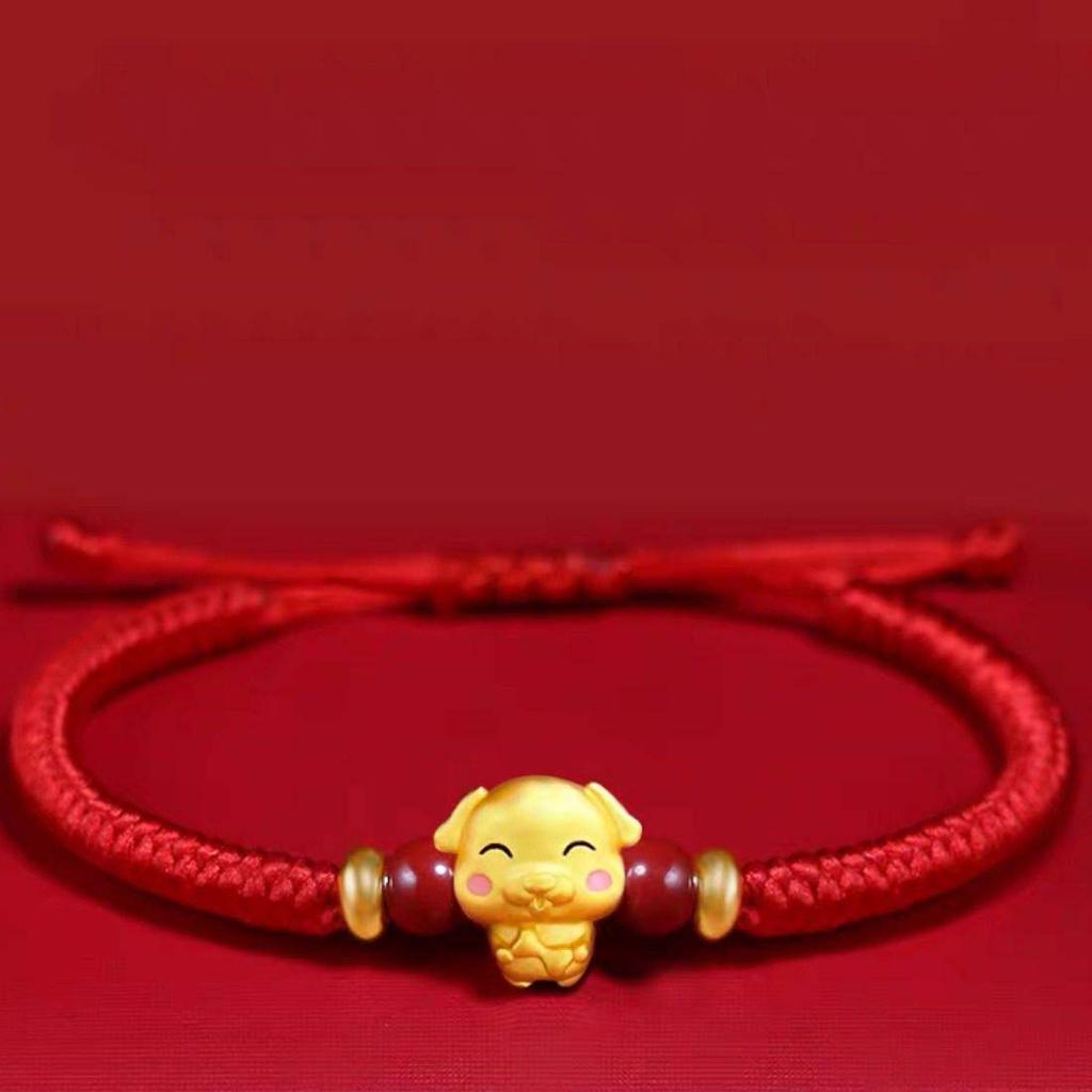 Handmade12 Constellation Zodiac Sign Braided Animal Lucky Bracelet For Men Women Red Rope Gold Color Beads Bracelet Jewelry