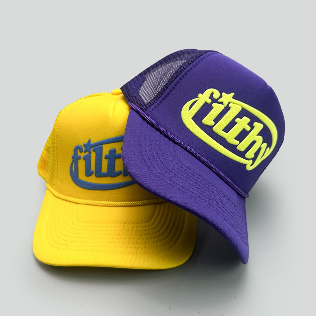 Color Block Filthy Letters Baseball Hats New Unisex Sunshade Color Block Breathable Personal Versatile Mesh Fashion Trucker Caps