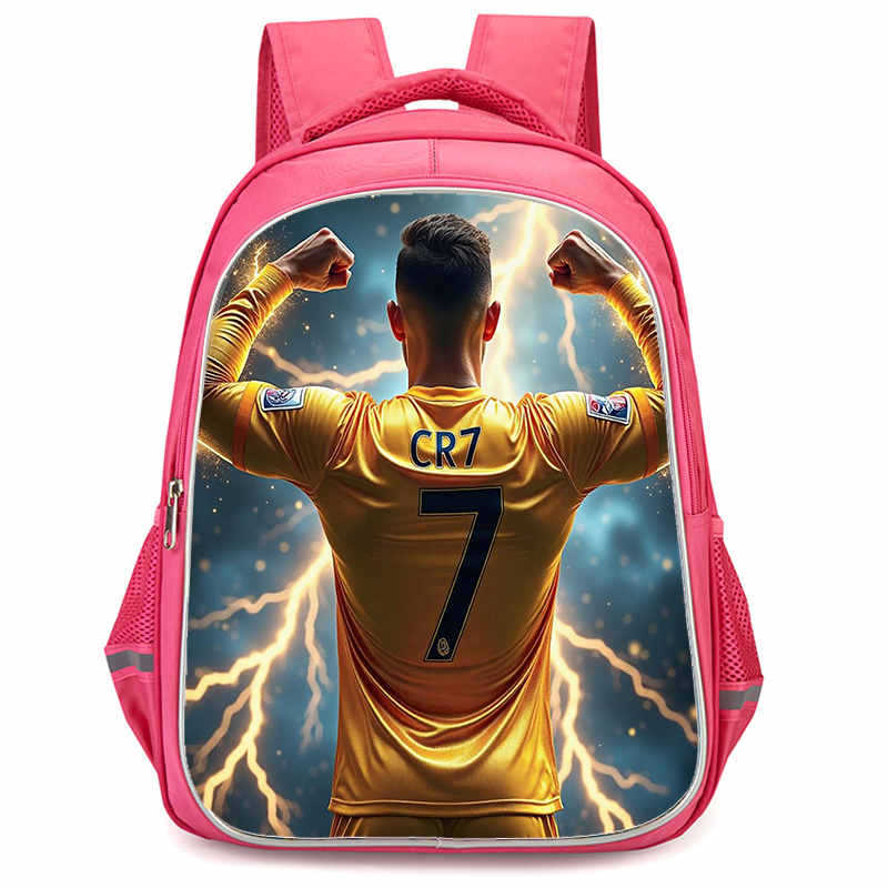 Cr7 Rucksack Hochauflösender Druck Große Kapazität Multifunktion Reißverschluss Oxford Rückenschutz Leichter Rucksack